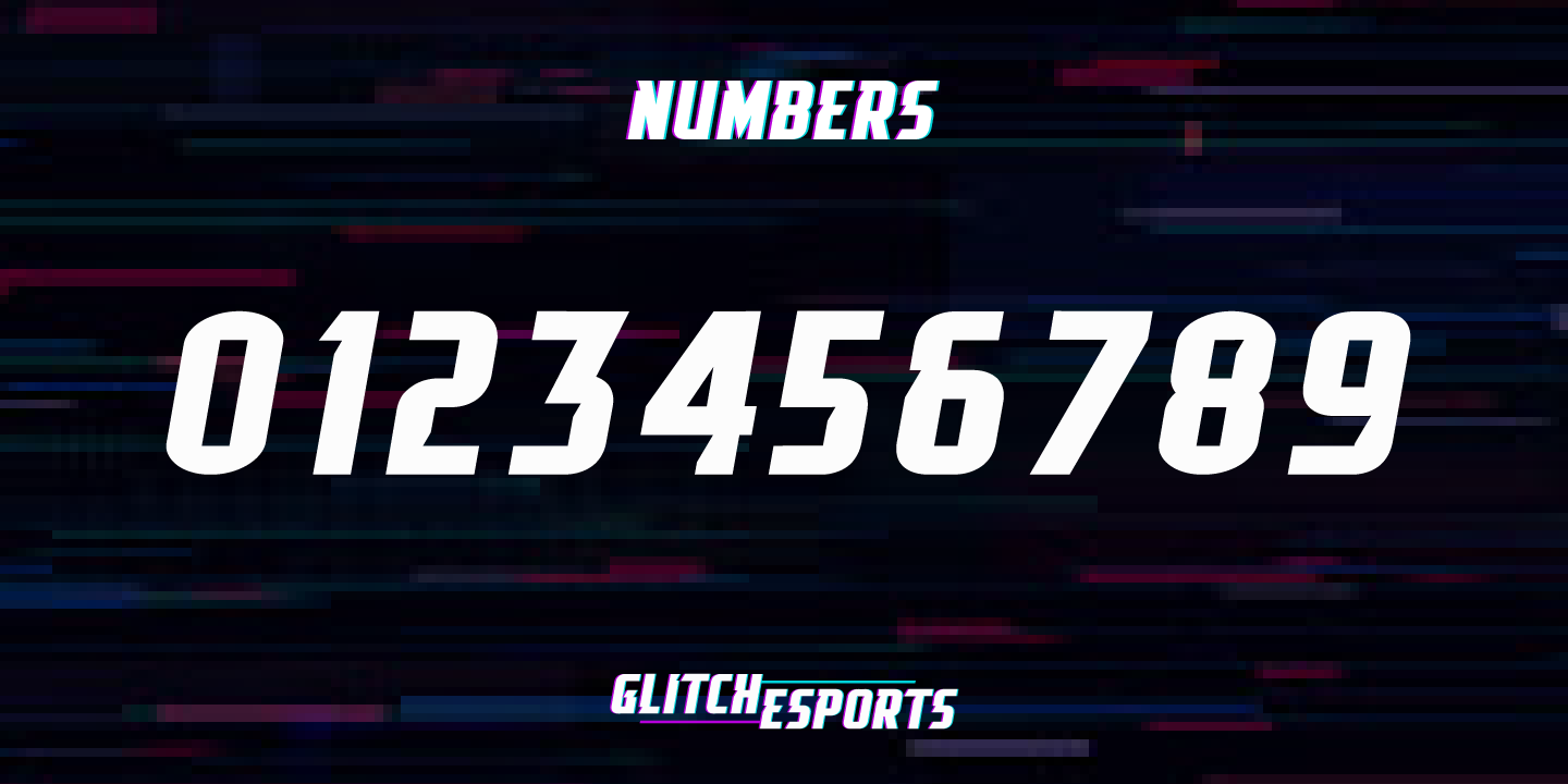 Beispiel einer Glitch Esports Italic-Schriftart